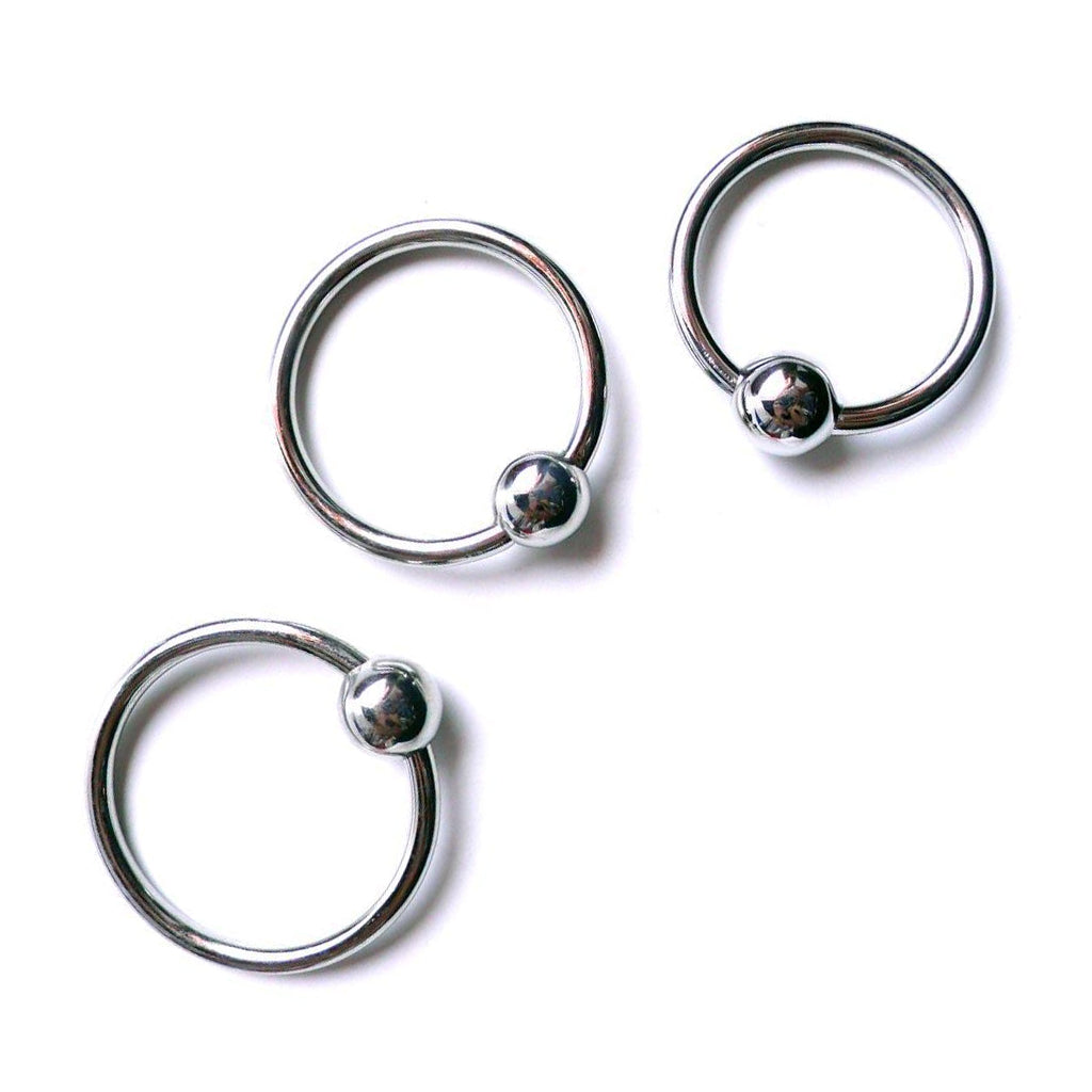 The metal head ring with ball is shown on a white background.