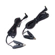 Load image into Gallery viewer, A pair of Mystim Barry Bite Bi-Polar Clamps are displayed against a blank background. They are black with metal tips and resemble tweezer tips with a cord at the bottom of each clamp.