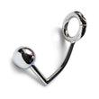 Load image into Gallery viewer, The silver stainless steel Trailer Hitch Jake Brake anal plug is displayed against a blank background. It is a hooked rod with a ball at one end and a thick ring at the other.