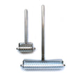 Load image into Gallery viewer, Two Electro Rolling Drums are displayed against a blank background in two different sizes. They are made of silver metal and resemble very wide Wartenberg wheels.