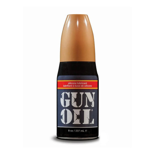 A 4oz bottle of the Gun Oil lubricant is shown against a white background.