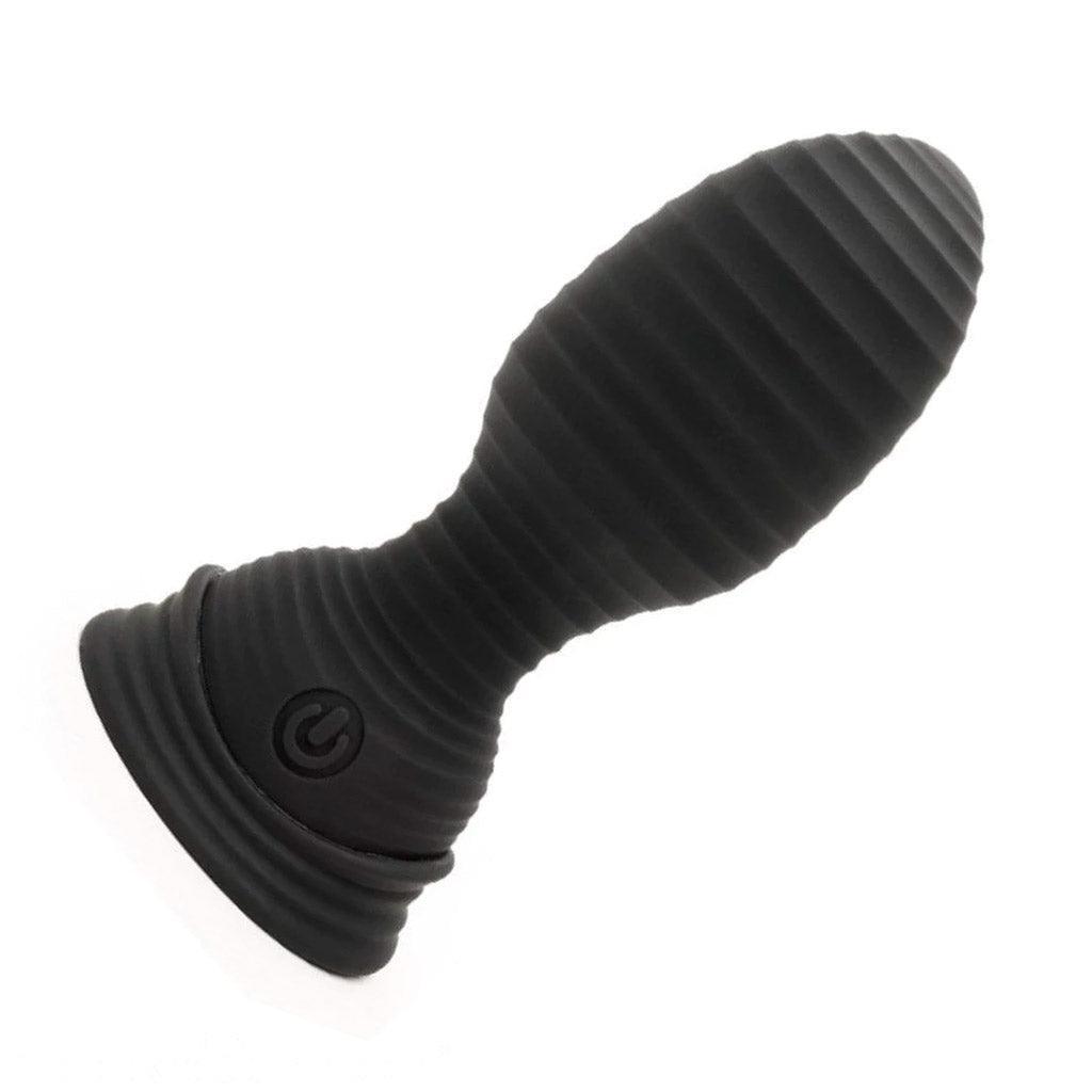 The VIP Vibrating Butt Plug seen from the side on a white background.