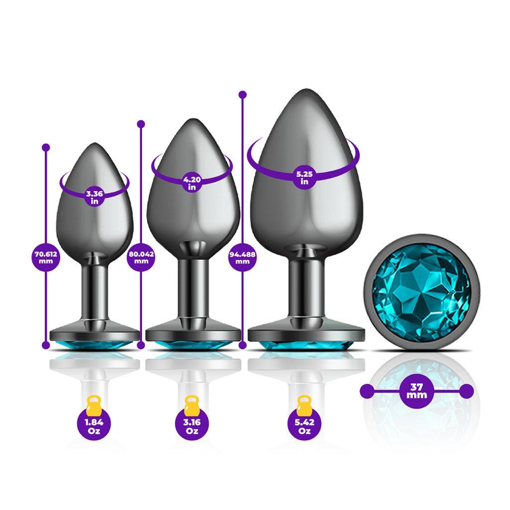 Charms Gunmetal Anal Trainer Kit Teal