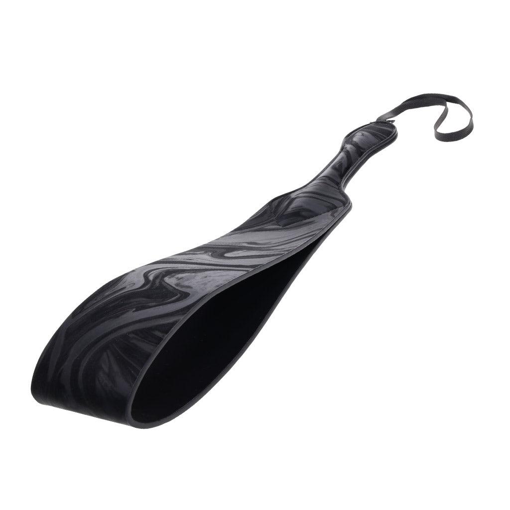 The Velvet Noir Loop Paddle seen from the top, looking down towards the handle, seen on a white background.
