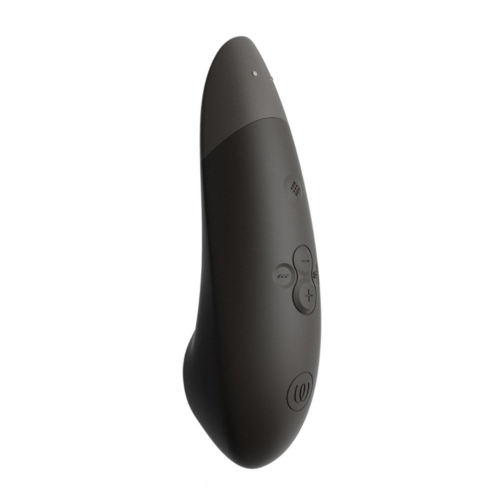 The Womanizer Enhance vibrator, shown from behind to display the control buttons.