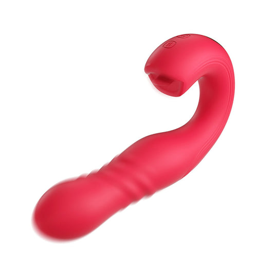 Maroon model of the Joi Rotating Head G-Spot Vibrator, shown against a white background. The power and vibration pattern controls are visible on the handle.