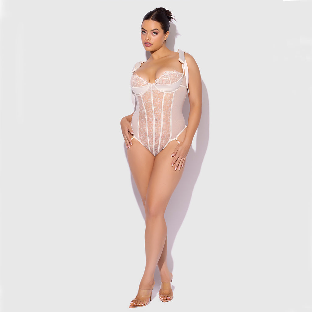 H.O.D. Rosalie Bridal Embroidered Lace Teddy-The stockroom