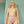 Load image into Gallery viewer, A nude blonde woman standing against a blue-green wall is shown wearing the Deluxe Female Chastity Belt in Pink Leather. The belt is locked with silver heart-shaped padlocks at each hip and at her stomach.
