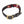Load image into Gallery viewer, The Melanie Rose Designs x The Stockroom Collar, made of red and black leather braided together with a gold O-ring in the center, is displayed against a blank background.
