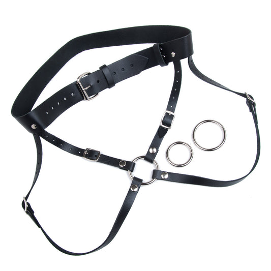 KinkLab Low-Rise Leather Strap On-The Stockroom