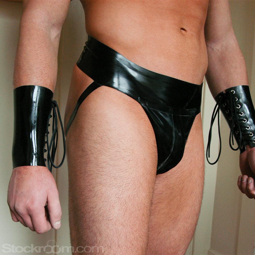 Lace Up Rubber Gauntlets-The Stockroom
