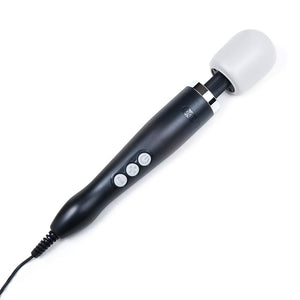 A Doxy Vibrating Wand Massager in Black is shown against a blank background.
