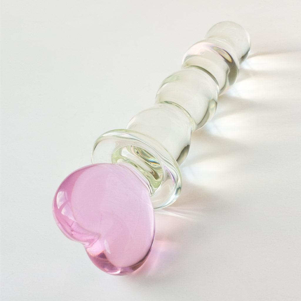 Pink Heart Glass Dildo