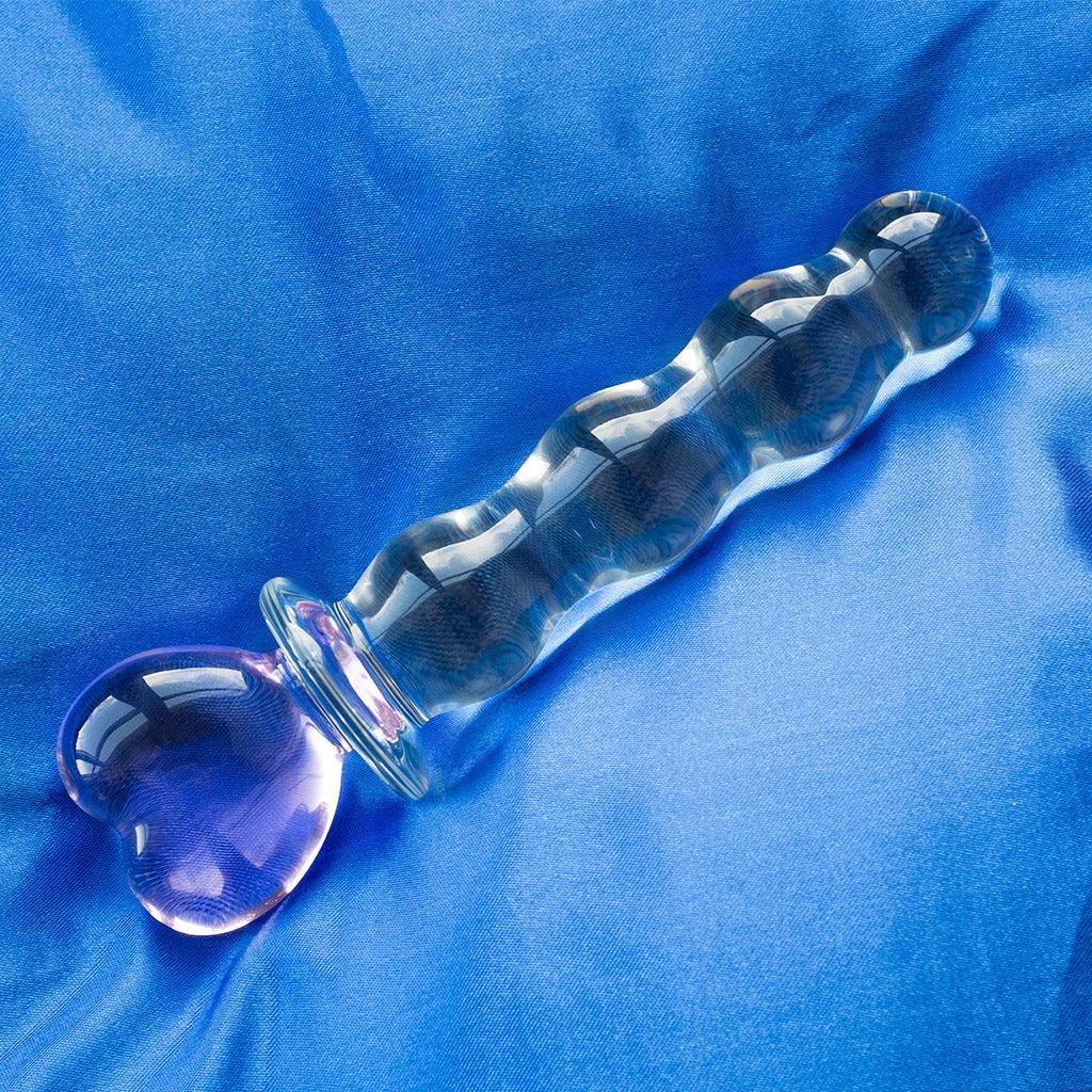 Pink Heart Glass Dildo-The Stockroom