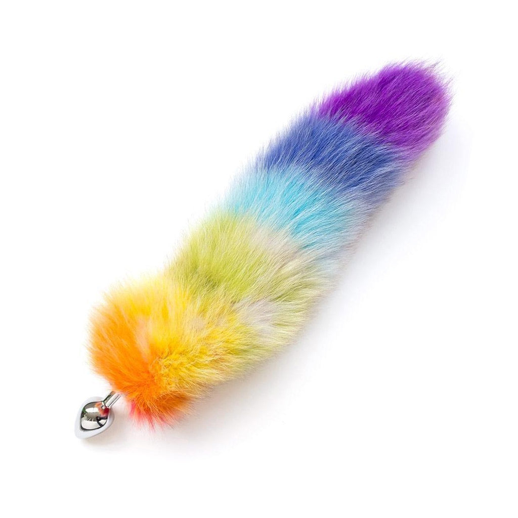Pride Rainbow Foxtail Butt Plug-The Stockroom