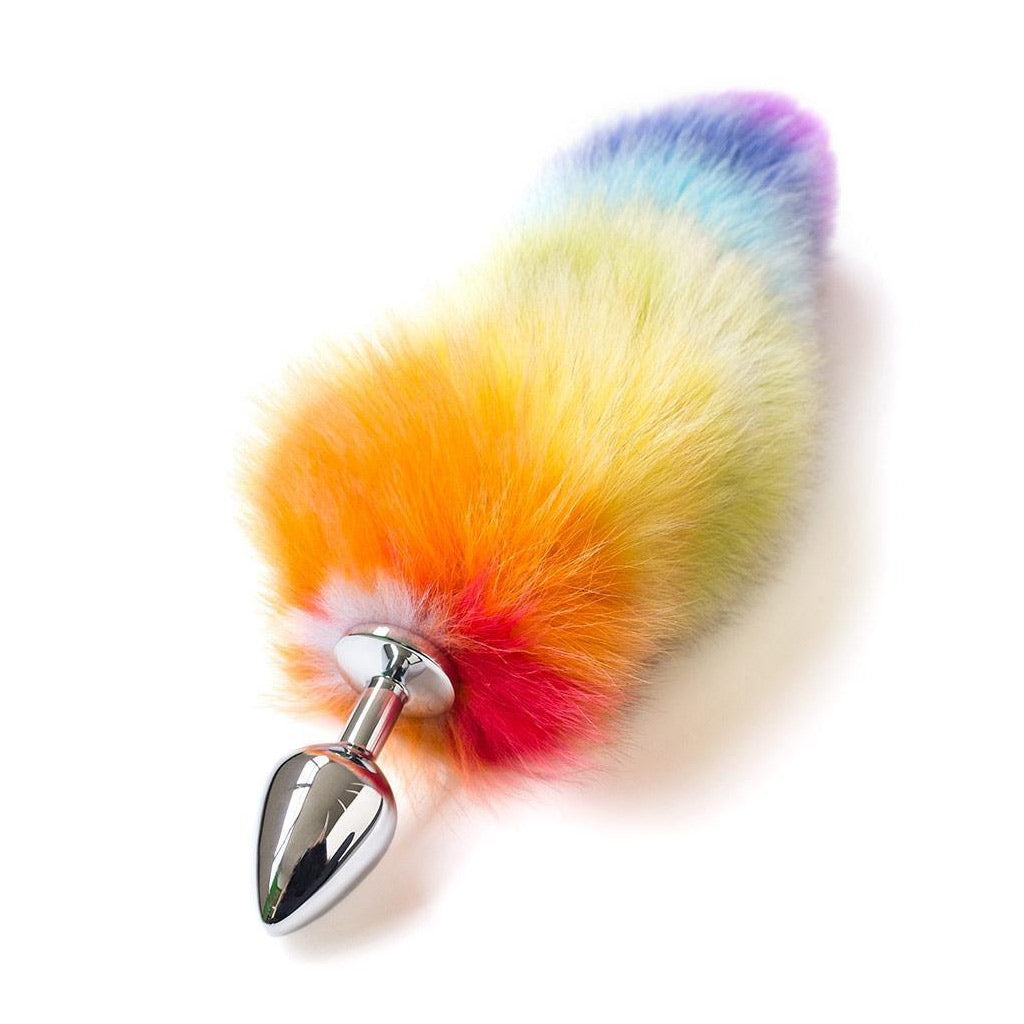 Pride Rainbow Foxtail Butt Plug-The Stockroom