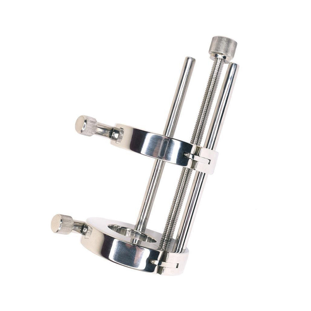 The Ze Extreme Double Stainless Steel Adjustable Ball Bruiser is shown from the side against a blank background.