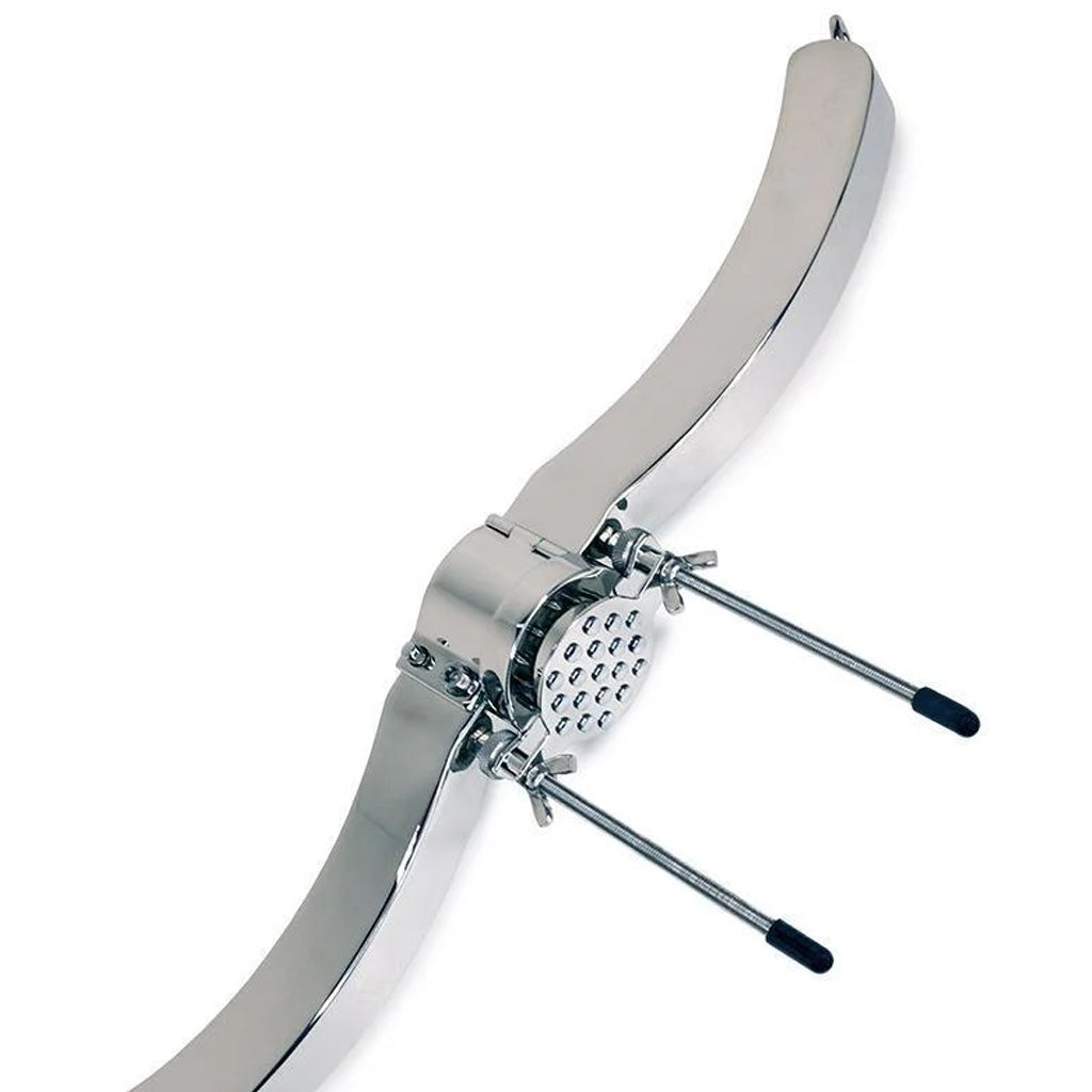 The Ze Ultimate Humbler Stainless Steel Lockable Ball Pillory is shown from the back against a blank background