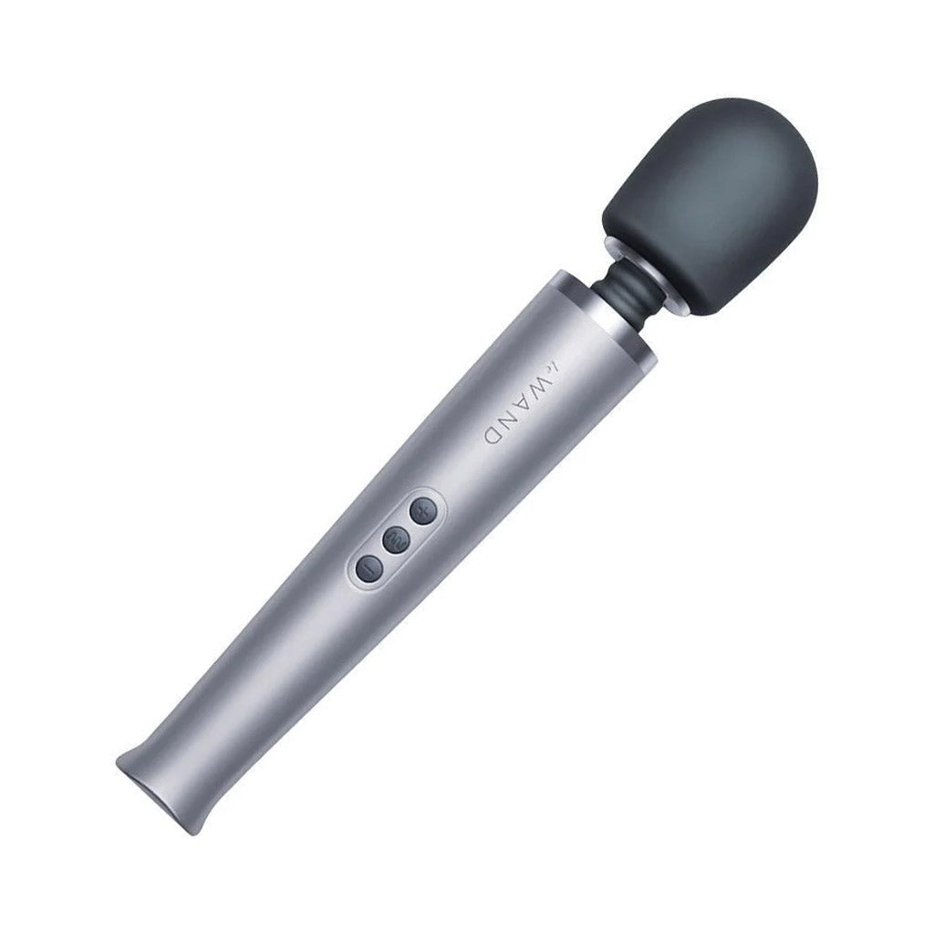A Le Wand Rechargeable Vibrating Massager in Grey is shown against a blank background.