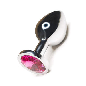 Jewel Stainless Steel Butt Plug, Hot Pink-The Stockroom