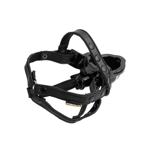 The black Watersport Mouth Gag With Adjustable Neoprene Straps from Oxballs is displayed against a blank background.
