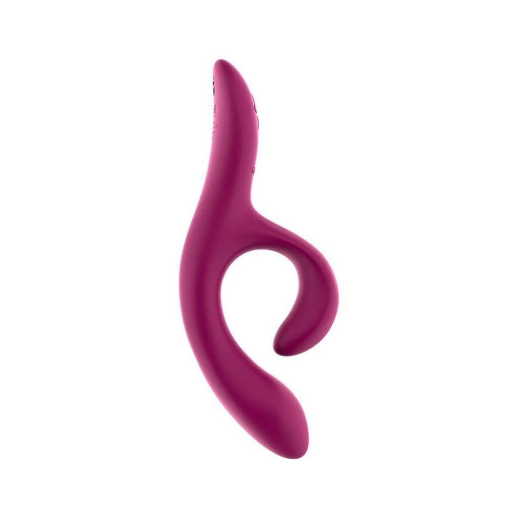 The We-Vibe Nova 2 Rabbit Vibrator is shown upside down against a blank background.