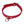 Load image into Gallery viewer, The Red Leather Choker with an O-Ring is shown against a blank background. It is a thin strip of red leather with silver hardware. The choker has a small dangling O-ring in the front and a buckle closure.
