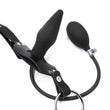 Load image into Gallery viewer, A close-up product shot of the Inflatable Anal Plug Harness for Men on a white background. It is a leather harness made by The Stockroom.