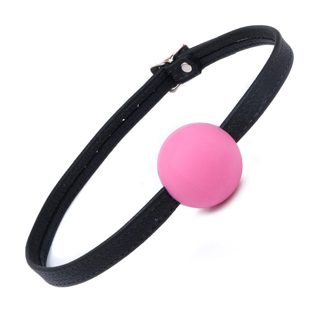 Silicone Ball Gag w/ Garment Leather Strap image image