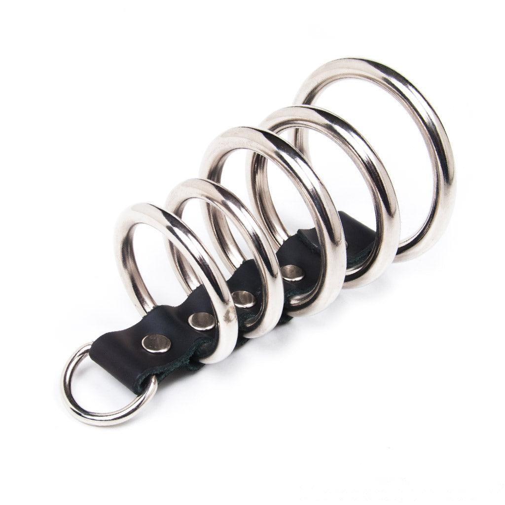 5 Gates Of Hell with D- Ring, Leather-The Stockroom