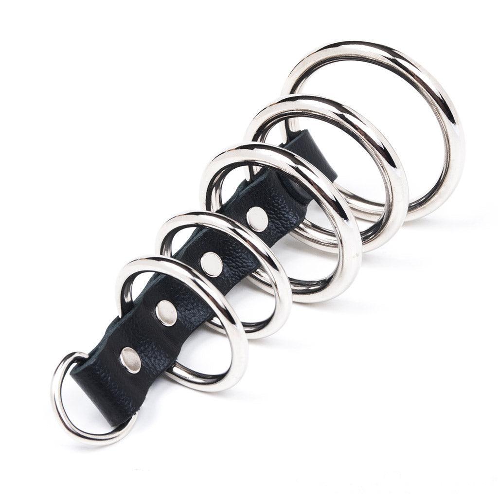 5 Gates Of Hell with D- Ring, Leather-The Stockroom