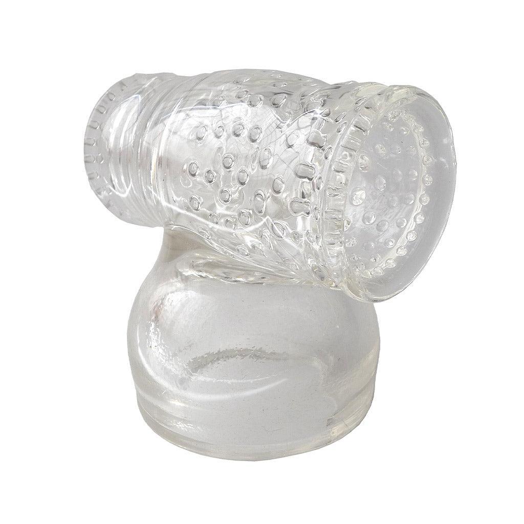 The Kinklab Viberite® Hammerhead Masturbator Attachment is displayed against a blank background. It is made of a clear, jelly-like material.