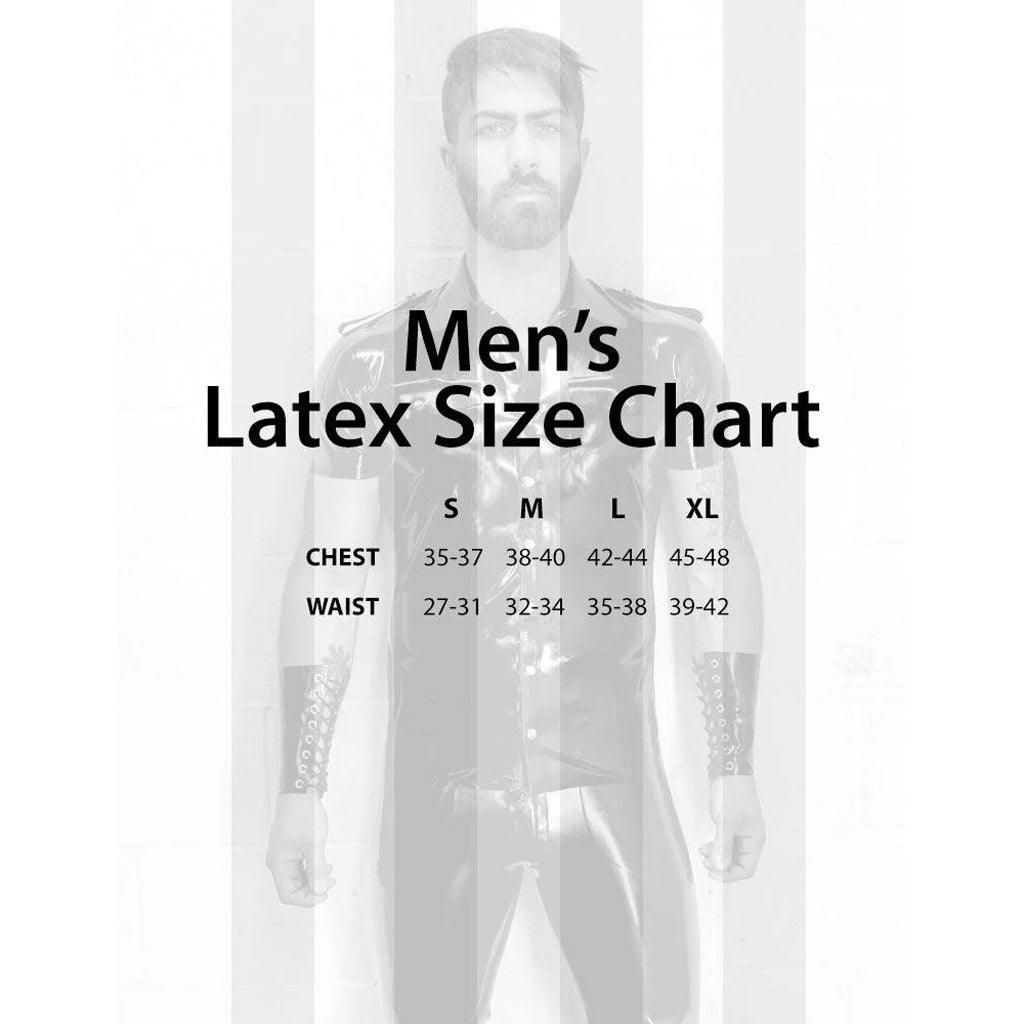 An image of the men's size chart for Syren Latex.