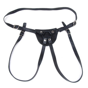 The Terra Firma black Leather Strap-on Harness is displayed against a blank background.