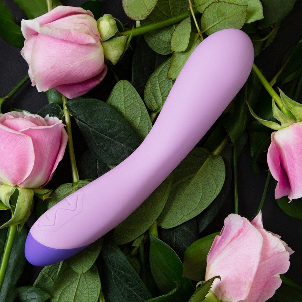Wellness G Curve Silicone G-Spot Wand Vibrator, Purple-The Stockroom
