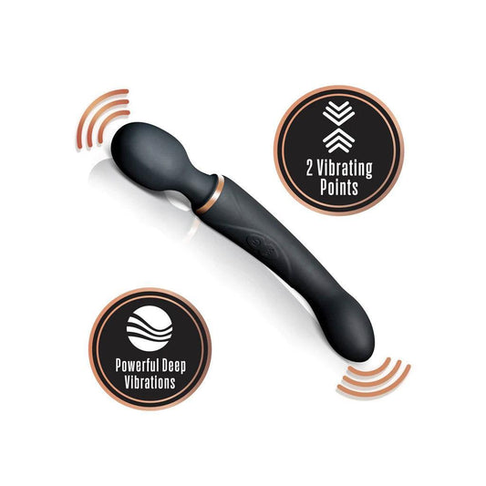 Lush Gia Dual Wand Massager & G-Spot Vibrator, Black-The Stockroom