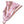 Load image into Gallery viewer, The Metallic Cow Leather Interchangeable Flogger Head 1&quot; in Pink is shown against a blank background.
