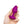 Load image into Gallery viewer, A hand is shown holding up the b-Vibe Vibrating Jewel Butt Plug in Fuchsia against a blank background.
