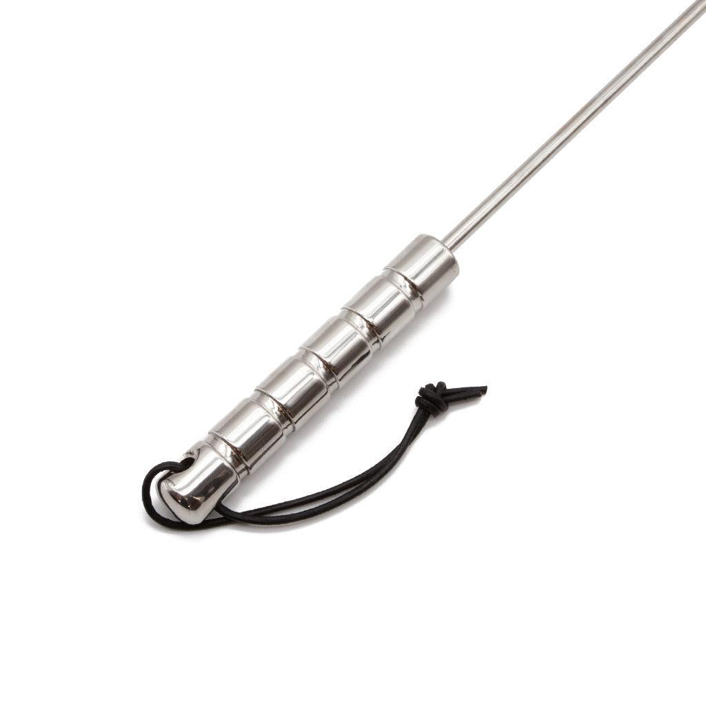 The Red Silicone Ball Crop with a steel handle for impact play is shown against a blank background.