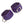 Load image into Gallery viewer, A pair of purple Locking/Buckling Leather Bondage Restraints are displayed against a blank background. They are made of a wide piece of leather with a narrower, notched piece of leather wrapping around them. Each cuff has a silver D-ring and a lockable buckle.
