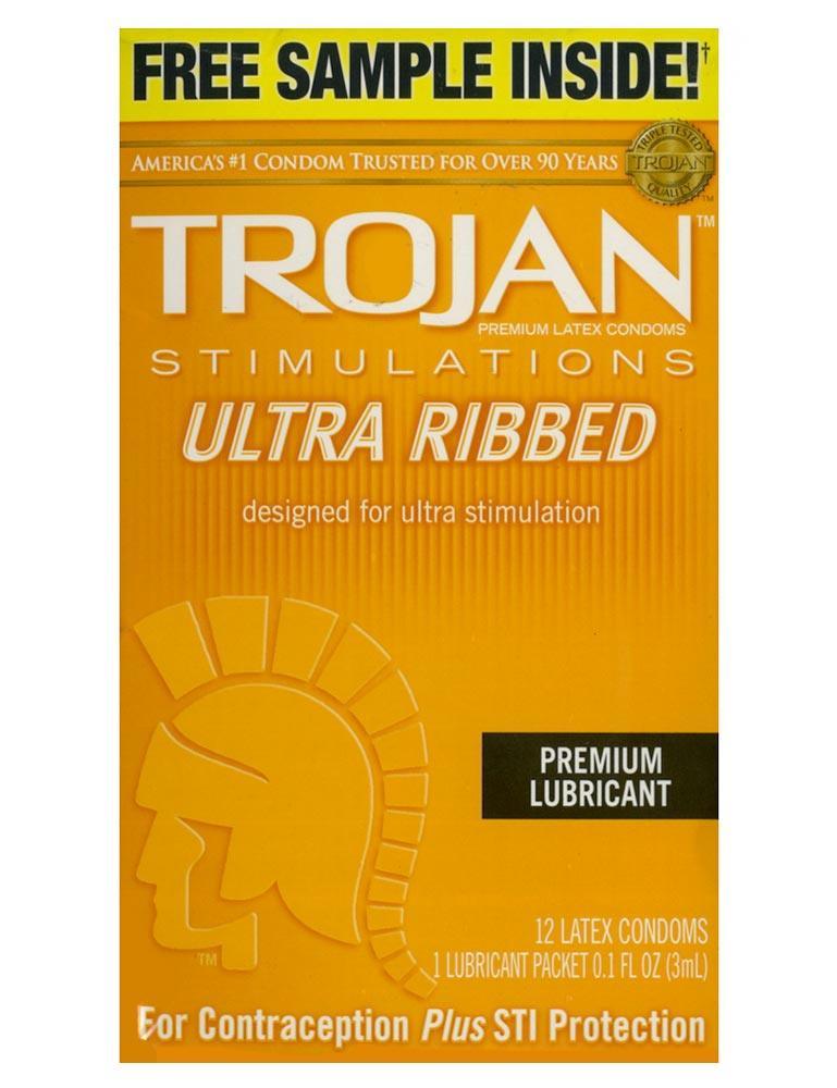 Trojan Ribbed Condoms, 12 Pk-The Stockroom