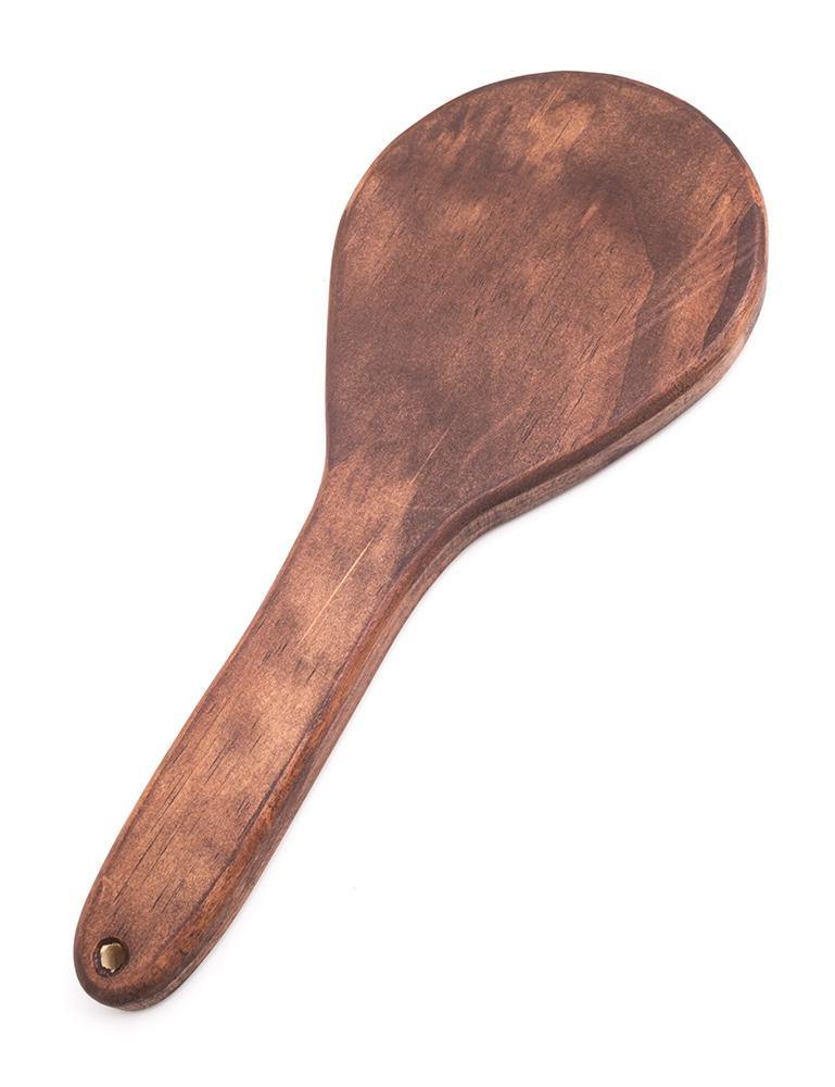 The Floral Engraved Wood Spanking Paddle is displayed against a blank background.
