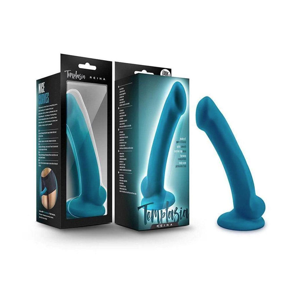 Temptasia Reina Silicone Dildo, Teal-The Stockroom