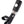 Load image into Gallery viewer, The black Finger Flogger Grip is displayed against a blank background. The grip is a short black handle with a silver button in the center and two black leather loops at the end.
