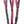 Load image into Gallery viewer, A close-up of the falls on the red and black Braided Leather Flogger is displayed against a blank background.
