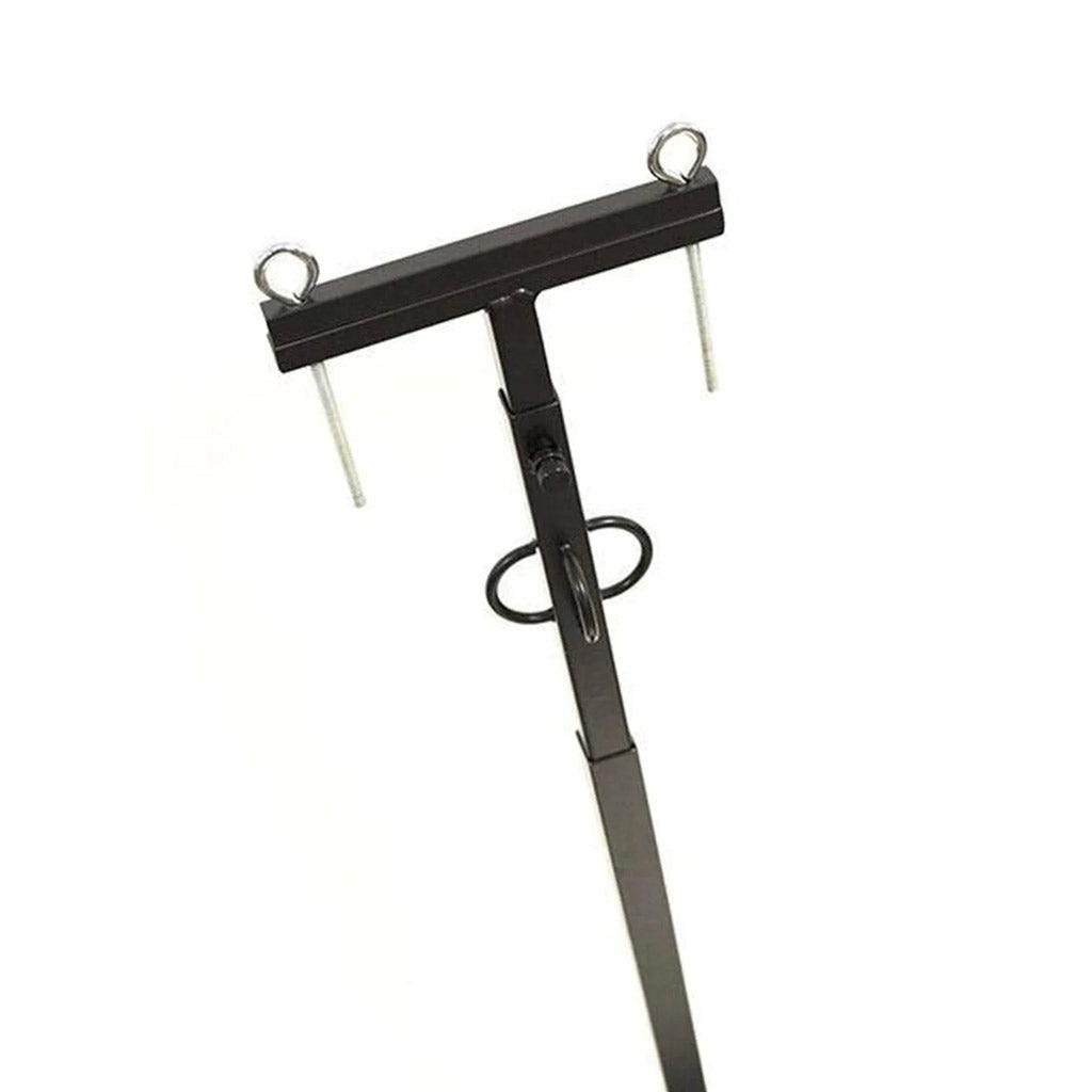 The top half of the Cock And Ball CBT Pillory in black is shown against a blank background.