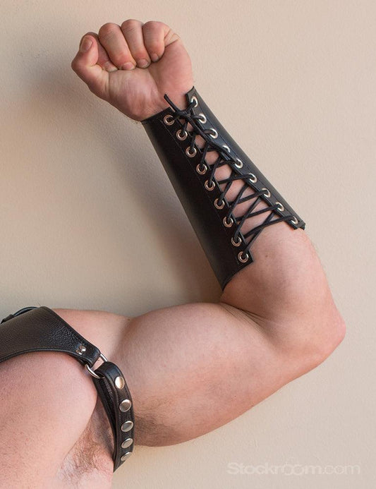 Lace-Up Leather Gauntlet-The Stockroom