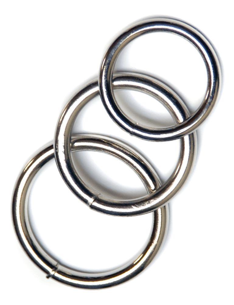 KinkLab Steel Cock Rings, 3-Pack-The Stockroom