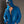 Load image into Gallery viewer, A man poses in front of a grey background wearing blue latex pants and the  Executioner Hoodie by Syren Latex in transparent blue. The hoodie has a double-ended zipper, with one end zipped up to his chest and the other end zipping around the hood. 
