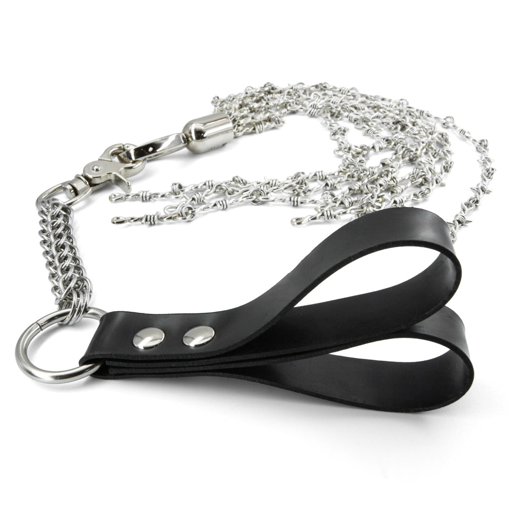 The finger handles of the Kanuka barbed white finger flogger are shown on a white background.